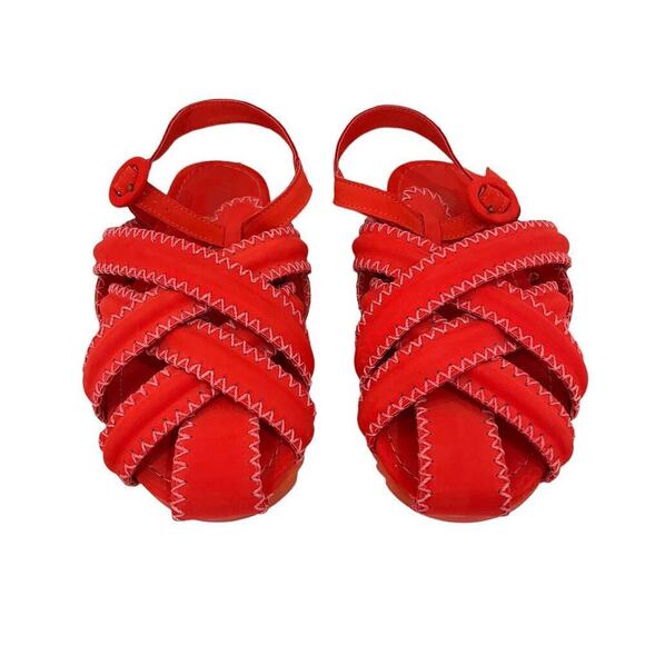 Farm Rio Zigzag Stitch Sandal In Red Size 8 - Picture 3 of 10